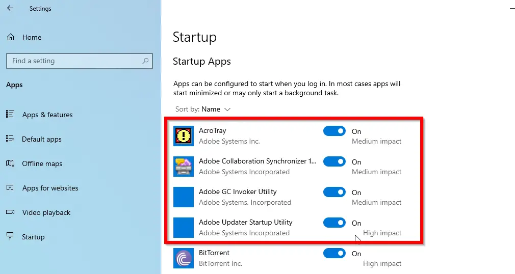 How to Change which apps run automatically at startup
