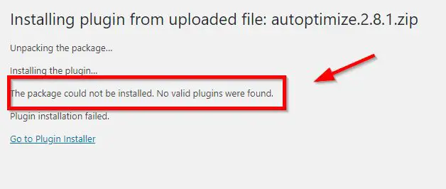  How to Fix "The Package could not be installed.No Valid Plugins were found" Error in WordPress?