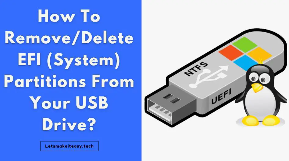 How To Remove/Delete EFI (System) Partitions From Your USB Drive?