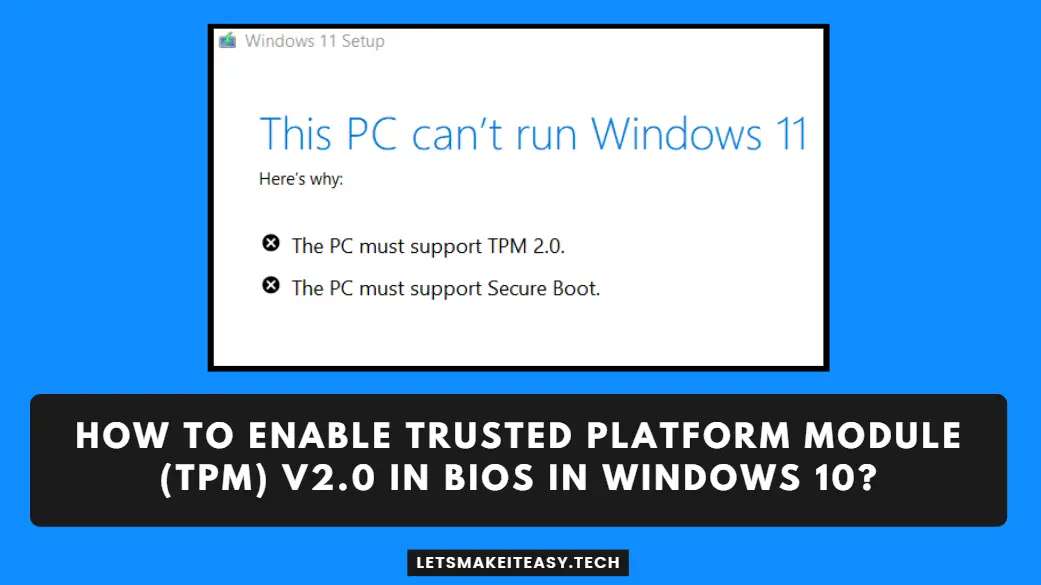 tpm trusted platform module windows 10