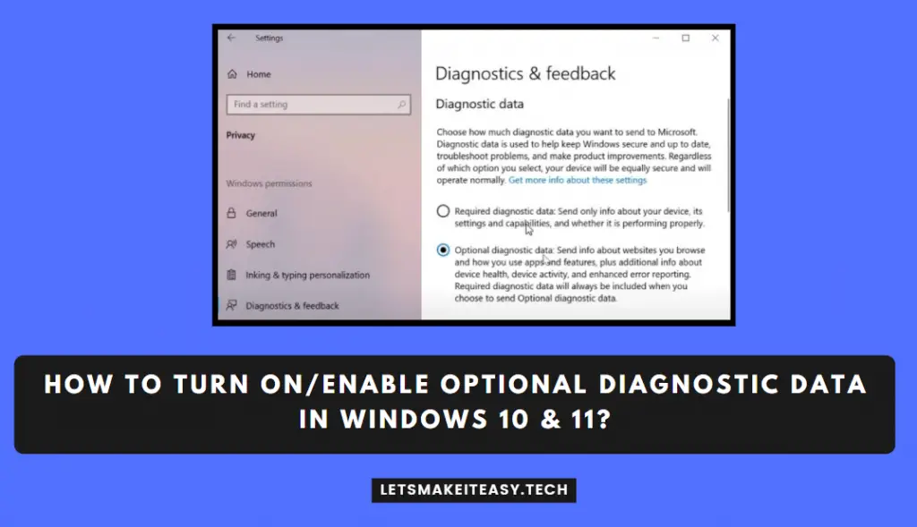 How to Turn On/Enable Optional Diagnostic Data in Windows 10 & 11?