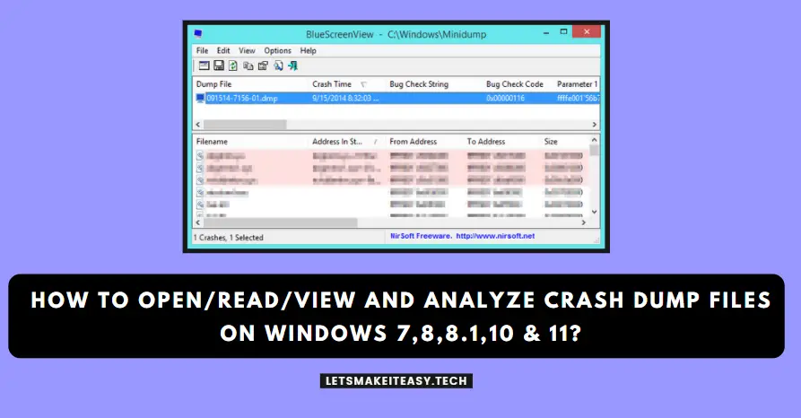 How to Open/Read/View and Analyze Crash Dump Files on Windows 7,8,8.1,10 &11?