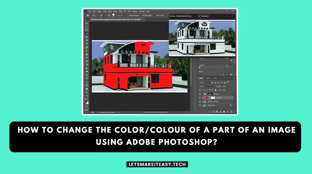 How to Change the Color/Colour of a Part of an Image Using Adobe Photoshop?