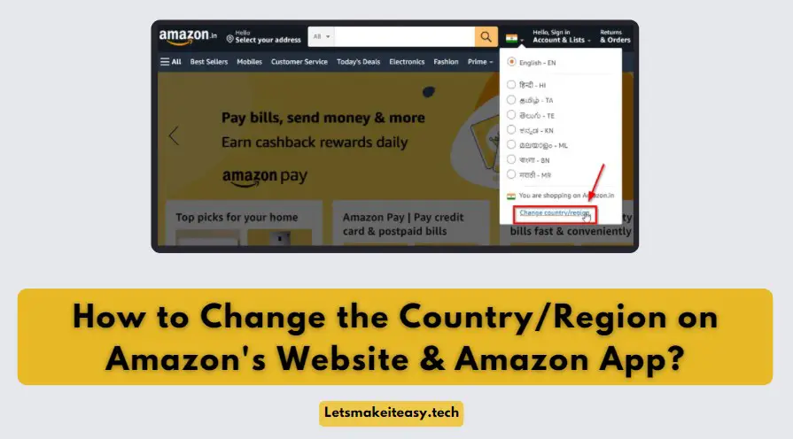 How to Change the Country/Region on Amazon's Website & Amazon App?