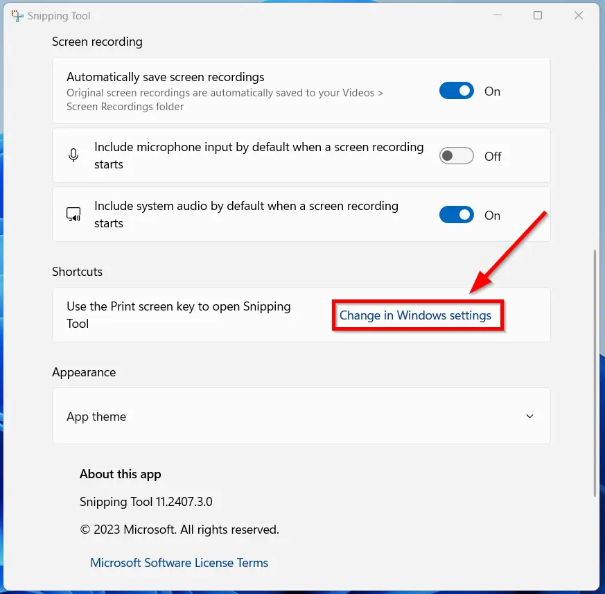 windows 11 change snipping tool hotkey