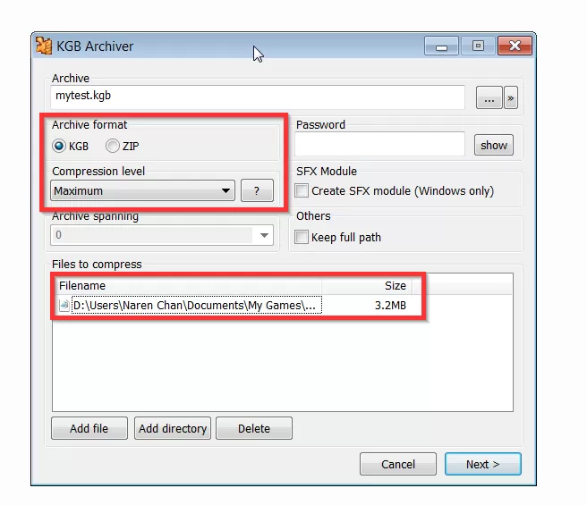 How to Highly Compress Files using KGB Archiver