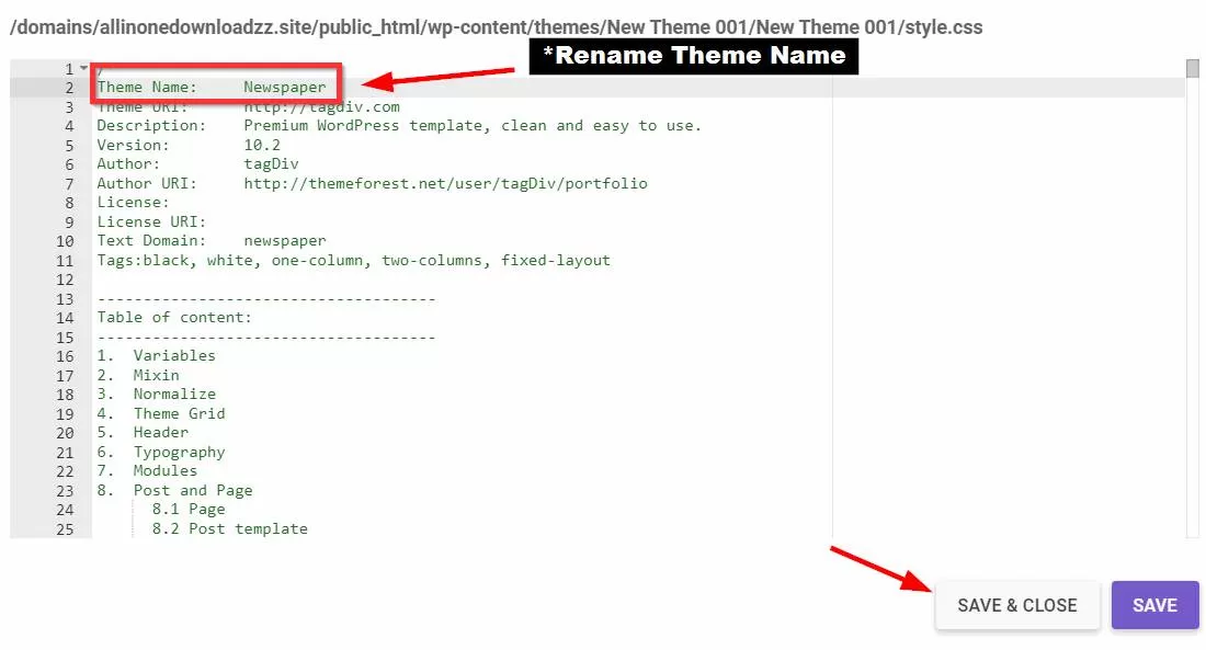 How to Hide Theme Name in WordPress?